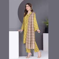 Ideas Cotail Unstitched Printed Suit With Shawl AP-22046 3PC - image 4
