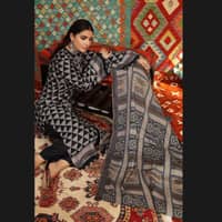 Ideas Unstitched Printed Linen Suit LT-12019A 3PC - image 6