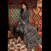 Ideas Unstitched Printed Linen Suit LT-12019A 3PC