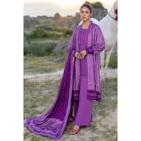 Ideas Twill Linen Unstitched Printed Suit LT-22015B 3PC - image 2