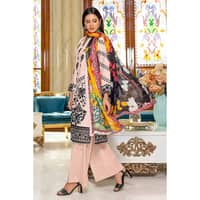 Luxury Tissue Silk Dupatta Unstitched Lawn Suit SSM-32010 3PC - image 3