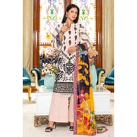 Luxury Tissue Silk Dupatta Unstitched Lawn Suit SSM-32010 3PC - image 2