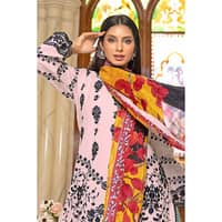 Luxury Tissue Silk Dupatta Unstitched Lawn Suit SSM-32010 3PC