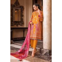 Embroidered Dobby Lawn Unstitched Suit With Lace And Silk Dupatta SSM-32003 3PC - image 5