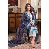 Unstitched Embroidered Lawn Suit With Embroidered Organza Dupatta OG-32001 3PC - image 5