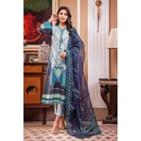 Unstitched Embroidered Lawn Suit With Embroidered Organza Dupatta OG-32001 3PC - image 4