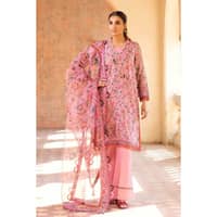 Paper Cotton Unstitched Suit With Organza Dupatta OG-32004 3PC - image 2