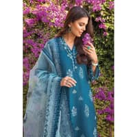 Embroidered Paper Cotton Unstitched Suit With Organza Dupatta OG-32005 3PC - image 5