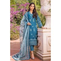 Embroidered Paper Cotton Unstitched Suit With Organza Dupatta OG-32005 3PC - image 4