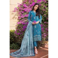Embroidered Paper Cotton Unstitched Suit With Organza Dupatta OG-32005 3PC - image 2