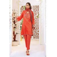 Embroidered Cotton Unstitched Suit With Zari Dupatta ST-32002 3PC - image 2