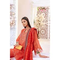 Embroidered Cotton Unstitched Suit With Zari Dupatta ST-32002 3PC