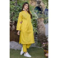 Lawn Suit Unstitched Gold Printed Shirt Trouser TL-32048 2PC - image 5