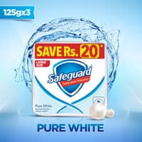 Safeguard Bar Soap Pure White 125gm (Pack of 3)