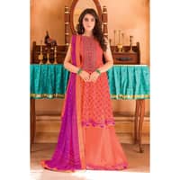Embroidered Chunri Lawn Unstitched Suit With Chiffon Dupatta BM-32008 3PC - image 2