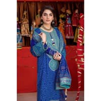 Embroidered Chunri Lawn Unstitched Suit With Chiffon Gold and Lacquer Printed Dupatta BM-32016 3PC - image 5