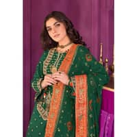 Embroidered Chunri Lawn Unstitched Suit With Chiffon Gold and Lacquer Printed Dupatta BM-32015 - image 5