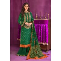 Embroidered Chunri Lawn Unstitched Suit With Chiffon Gold and Lacquer Printed Dupatta BM-32015 - image 2