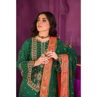 Embroidered Chunri Lawn Unstitched Suit With Chiffon Gold and Lacquer Printed Dupatta BM-32015