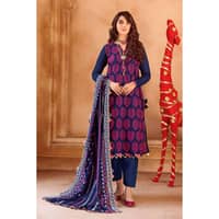 Embroidered Chunri Lawn Unstitched Suit With Gold And Lacquer Printed Lawn Dupatta CL-32201 3PC - image 2