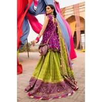 Chunri Lawn Unstitched Gold Printed Lehenga LG-32001 3PC - image 5