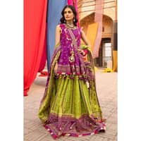 Chunri Lawn Unstitched Gold Printed Lehenga LG-32001 3PC - image 3
