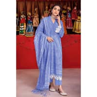 Chunri Lawn Unstitched Suit CL-32100B 3PC - image 5