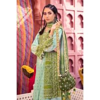 Chunri Lawn Unstitched Lacquer Printed Suit CL-32054B 3PC