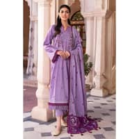 Ideas Embroidered Lawn Unstitched Suit With Embroidered Denting Lawn Dupatta DN-32041 3PC - image 2