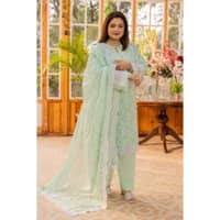 Ideas Embroidered Printed Lawn Unstitched Suit with Embroidered Printed Denting DN-42022 3PC - image 3