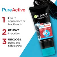 Garnier Skin Active 3-in-1 Charcoal Blackhead Face Wash Mask Scrub 50ml - image 3