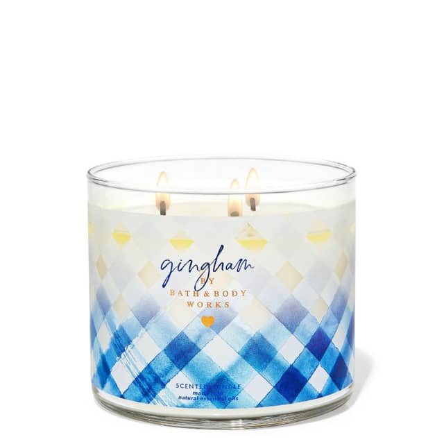 Bath And Body Works Gingham 3- Wick Candle