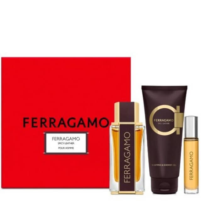 Salvatore Ferragamo Spicy Leather Men Set Perfum 100Ml+Perfum 10Ml+Shower Gel 100ml