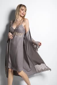 Monamise Home Wear Lacy Dressing Gown 19159