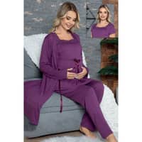 Jenika Collection Women's Maternity Pajamas 3 Pieces Set for Pregnant Women 47782