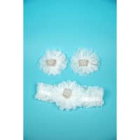 Penguins Baby Girl Fancy Headband and Clips Flower Set - White