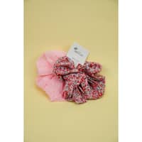Penguins Multi Color Hair Scrunchies Pack Of 2 - Pink & Red