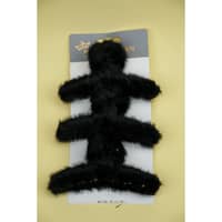Penguins Korean Style Hair Claw Shark Grab Hair Clip 3 Pcs Set - Black