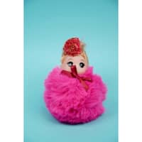 Penguins Mini Doll Fluffy Key Chain - Pink
