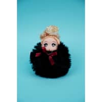 Penguins Mini Doll Fluffy Key Chain - Black
