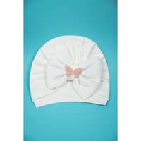Penguins Baby Girl Fancy Hair Cap - White