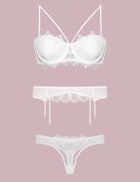 Nurteks Lingerie Suspenders & Socks Bra Set 2491 - Ecro · 36B