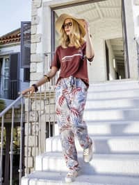 Suxe Pajama Set 4525 - Printed Brown · Large