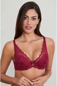 Eros Lingerie Emmly Underwire Covered Triangle Single Bra Ersk310 - Maroon · 36B
