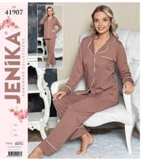 Jenika Collection Home Wear Pajama/Pant and Shirt - Brown 41907 · Large