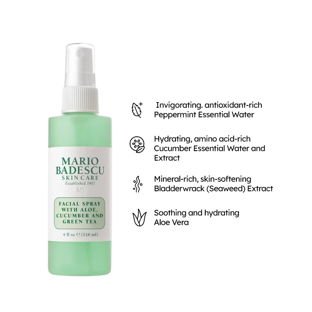 Mario Badescu Skincare Facial Spray With Aloe Cucumber and Green Tea 118ml
