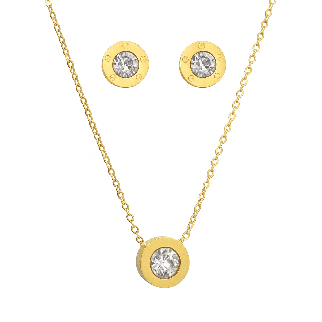 Kushim Elegant White Gold Round Necklace