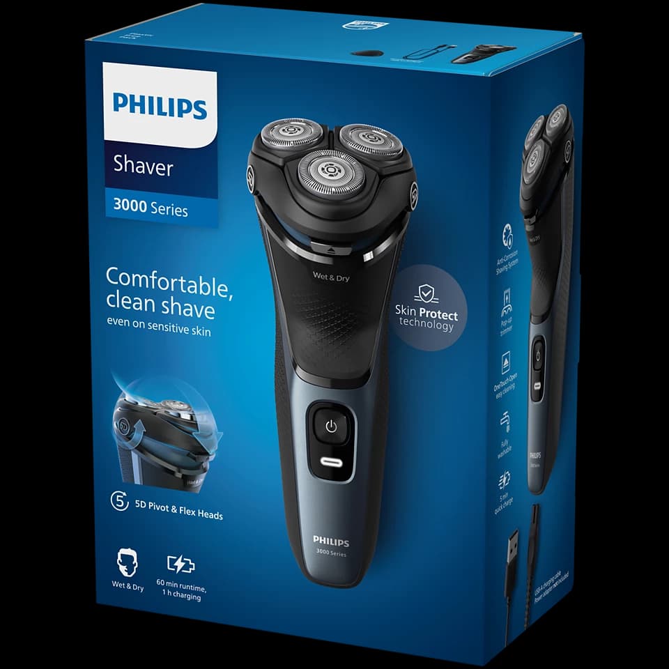 Philips S3144/00 Shaver 3000 Series Wet & Dry Electric Shaver