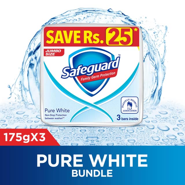 Safeguard Bar Soap Pure White 175g (Pack Of 3)