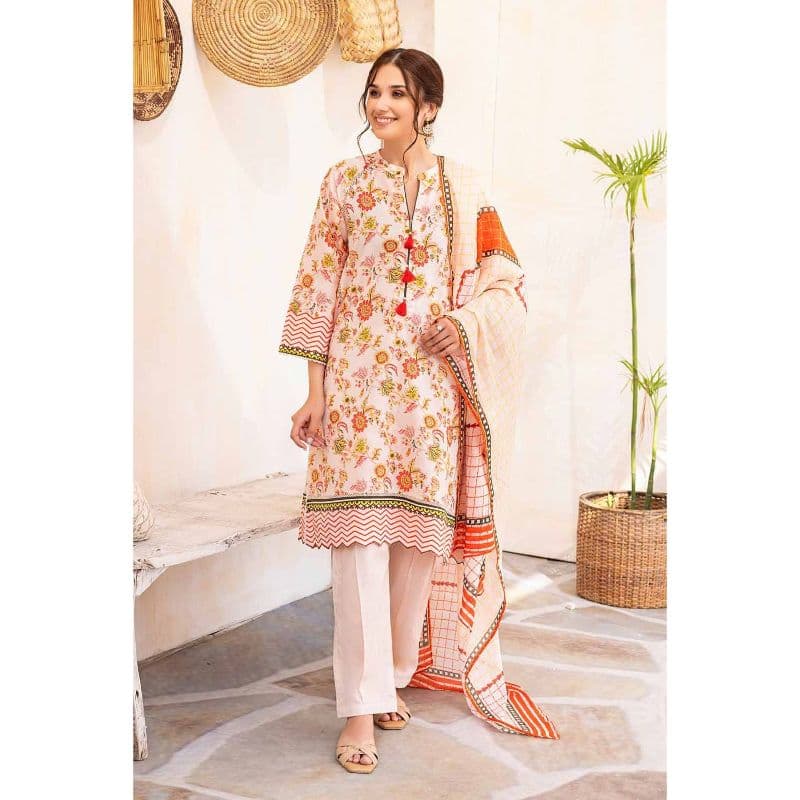 Ideas Printed Unstitched Lawn Suit CL-32217A 3PC